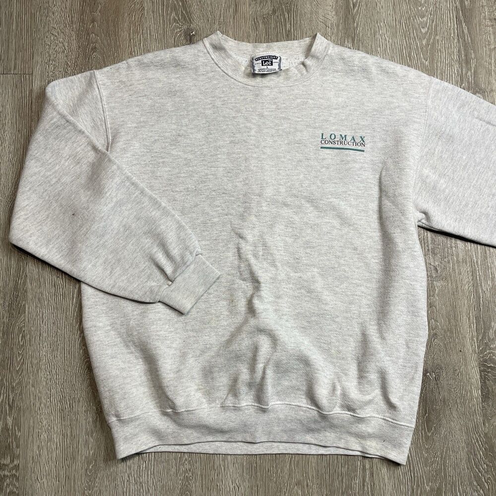 VTG Lomax Construction Crewneck Sweatshirt Sz L Lee